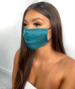 Sorelleuk Reusable Face Mask - Teal Silk