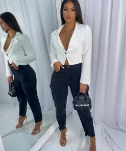 Sorelleuk Allie Cropped Blazer - Cream New Arrivals