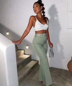 Sorelleuk Kia Belted Trousers - Sage