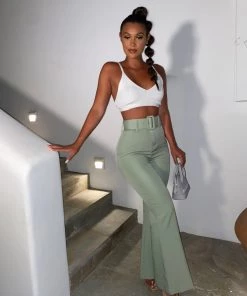 Sorelleuk Kia Belted Trousers - Sage