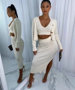 Sorelleuk Lissy Ribbed 3 Piece - Cream