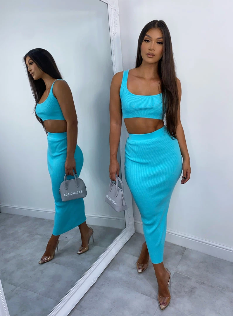Sorelle Kimberley Ribbed Two Piece - Turquoise Blue New Arrivals 2 Sorelle Kimberley Ribbed Two Piece - Turquoise Blue New Arrivals