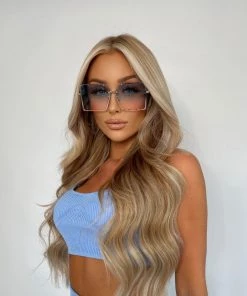 Sorelleuk New Arrivals Oversized Square Sunglasses - Blue Ombre