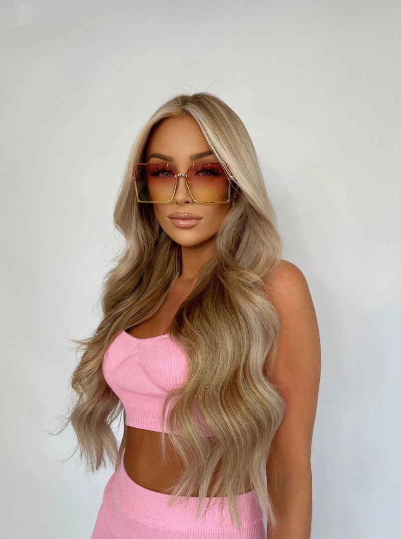 Sorelleuk Oversized Square Sunglasses - Pink Ombre New Arrivals 1 Sorelleuk Oversized Square Sunglasses - Pink Ombre New Arrivals
