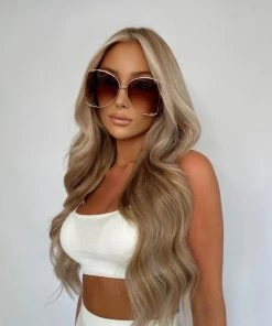 Sorelleuk Oversized Sunglasses - Tan New Arrivals
