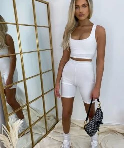 Sorelleuk Mia Cycle Short Co-ord Set - White