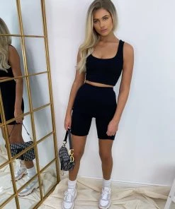 Sorelleuk Mia Cycle Short Co-ord Set - Black