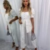 Sorelleuk Learna Puff Sleeve Jumpsuit - White