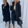 Sorelleuk Luxury Oversized Hooded Teddy Coat - Black Clothing