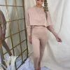 Sorelleuk Masie Ribbed Two Piece Loungwear - Nude