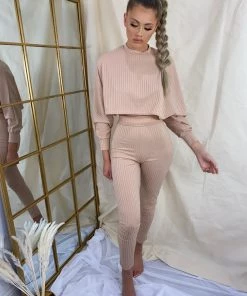 Sorelleuk Masie Ribbed Two Piece Loungwear - Nude