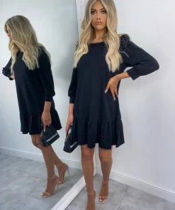 Sorelleuk Gracie Smock Dress - Black(SALE)