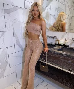 Sorelleuk Norelle Metallic Two Piece - Rose Gold