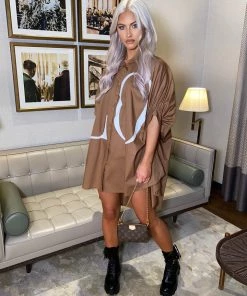 Sorelleuk LOVE Shirt Dress - Tan