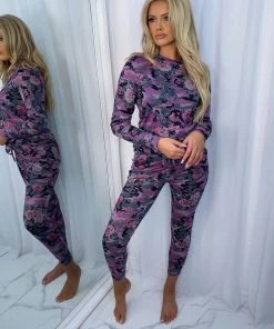 Sorelleuk Sheryl Floral Loungewear - Purple (SALE)