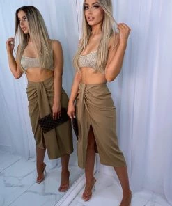 Sorelleuk Bebe Knotted Skirt - Tan