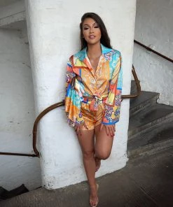 Sorelleuk New Arrivals Clarissa Three Piece Set - Orange 5 Sorelleuk New Arrivals Clarissa Three Piece Set - Orange