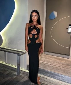 Sorelleuk New Arrivals Jayla Cut Out Dress - Black