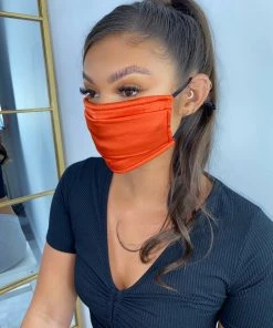 Sorelleuk Reusable Face Mask - Orange Silk New Arrivals