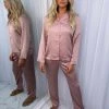 Sorelleuk Flissy Long Silk Pyjamas - Blush