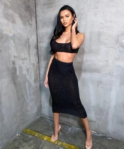 Sorelleuk Tiffy Metallic Two Piece - Black