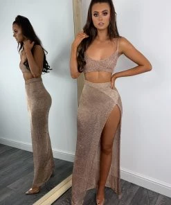 Sorelleuk Elise Metallic Two Piece - Rose Gold