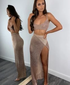 Sorelleuk Elise Metallic Two Piece - Rose Gold