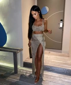 Sorelleuk Lizzie Metallic Two Piece - Gold New Arrivals