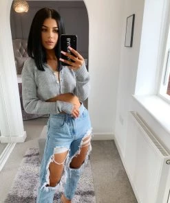 Sorelleuk Poppy Cropped Cardigan - Grey (SALE) New Arrivals