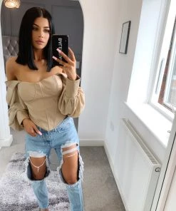 Sorelleuk New Arrivals Belle Corset Top - Nude