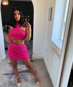 Sorelle Christie Ribbed Two Piece - Pink