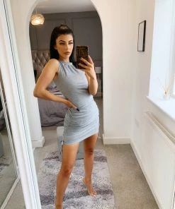 Sorelleuk Steph Ribbed Dress - Light Grey (SALE) New Arrivals