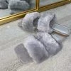 Sorelleuk New Arrivals Issy Fluffy Double Strap Slippers - Grey(SALE)