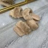 Sorelleuk Issy Fluffy Double Strap Slippers - Nude(SALE)
