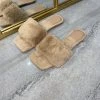 Sorelleuk New Arrivals Arya Fluffy Strap Slippers - Nude(SALE)