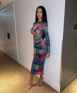 Sorelleuk Molly Cut Out Midi Dress - Blue