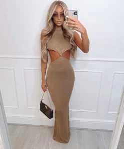 Sorelleuk Saffron Midaxi Dress - Tan