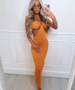 Sorelleuk Isabella Midaxi Dress - Orange New Arrivals