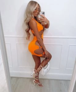 Sorelleuk New Arrivals Marnie Cut Out Dress - Orange