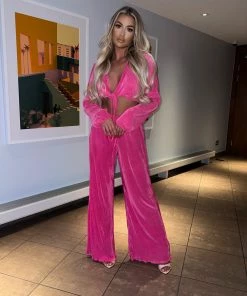 Sorelleuk New Arrivals Krissy Pleated Trousers - Pink