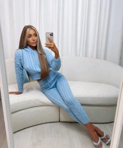 Sorelleuk New Arrivals Nelly Knit Two Piece - Blue (SALE)