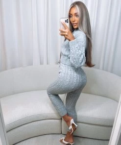 Sorelleuk New Arrivals Nelly Knit Two Piece - Grey (SALE)