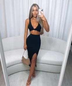 Sorelleuk Annie Ribbed Two Piece - Black (PRE ORDER)