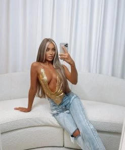 Sorelleuk Sarah Chainmail Top - Gold New Arrivals