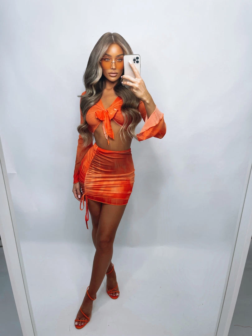 Sorelleuk Fiona Mesh Two Piece - Orange 1 Sorelleuk Fiona Mesh Two Piece - Orange