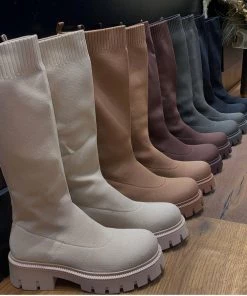 Sorelleuk Knitted Chelsea Boots - Cream