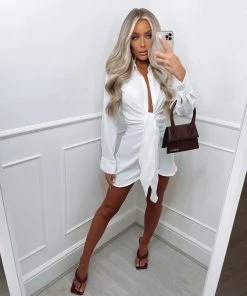 Sorelleuk Phillipa Tie Dress - White New Arrivals