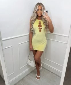 Sorelleuk Eva Cut Out Dress - Yellow