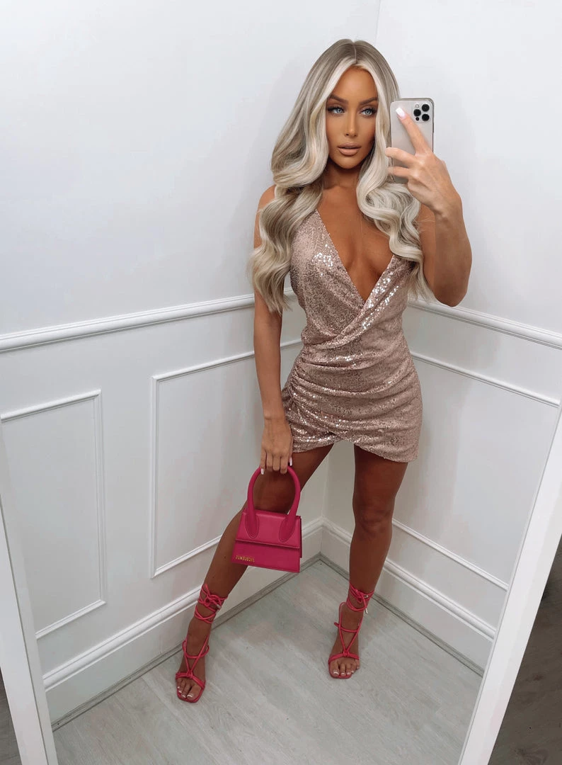 Sorelleuk Blakely Sequin Dress - Rose Gold 1 Sorelleuk Blakely Sequin Dress - Rose Gold