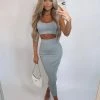 Sorelle Kimberley Ribbed Two Piece- Grey New Arrivals